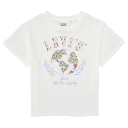 Textil Rapariga T-Shirt deze mangas curtas Levi's EARTH OVERSIZED TEE Branco
