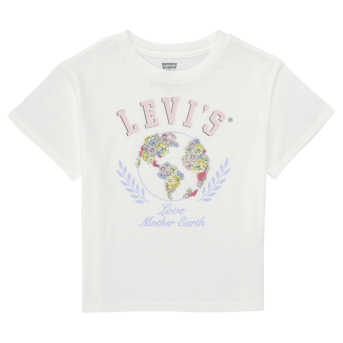 Textil Rapariga T-Shirt mangas curtas Levi's EARTH OVERSIZED TEE Branco