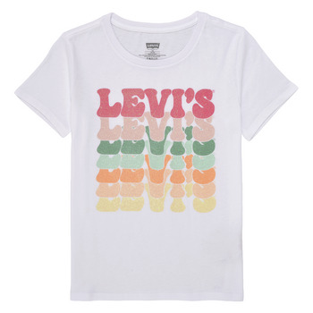 Textil Rapariga T-Shirt mangas chicagos Levi's ORGANIC RETRO LEVIS SS TEE Multicolor / Branco