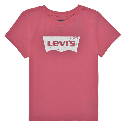 Textil Rapariga Ss Relaxed Fit Tee Levi's MULTI DAISY BATWING TEE Rosa / Branco