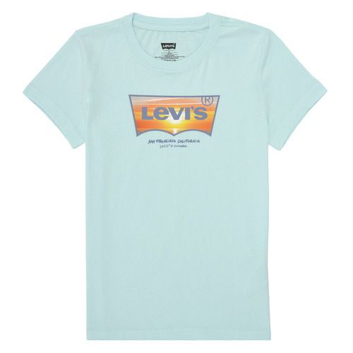 Textil Rapaz Primavera / Verão Levi's SUNSET BATWING TEE Azul / Laranja