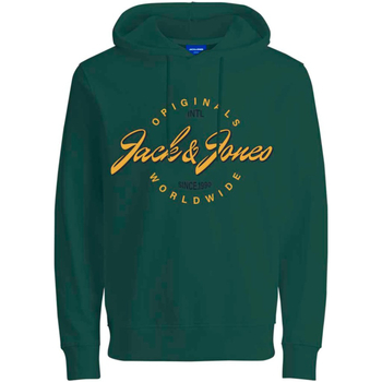 Textil Homem Sweats Jack & Jones 12228537 JOROSCAR SWEAT HOOD AT LN TREKKING GREEN Verde