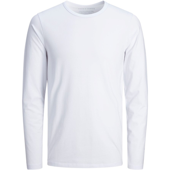 Textil Homem T-shirt mangas compridas Jack & Jones 12059220 JJEBASIC O-NECK TEE LS NOOS OPT WHITE Branco