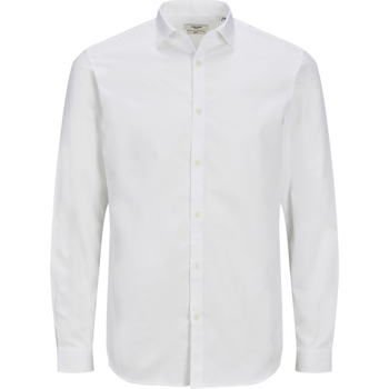 Textil Homem Camisas mangas comprida Jack & Jones 12201905 JPRBLACARDIFF SHIRT LS NOOS WHITE Branco