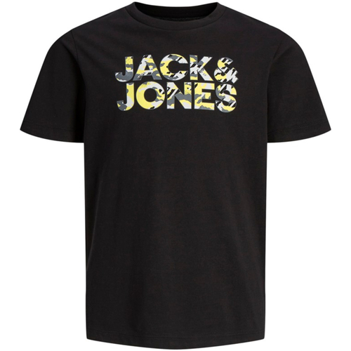 Textil Rapaz T-Shirt mangas curtas Jack & Jones 12228991 JCOJOBBE TEE SS JNR BF BLACK Preto