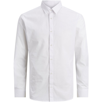 Textil Rapaz Camisas mangas comprida Todos os sapatos de senhora 12223343 JJOE SHIRT LS PLAIN NOOS JNR WHITE Branco