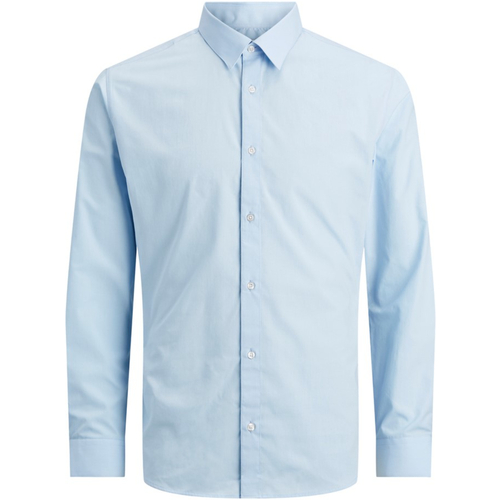 Textil Rapaz Camisas mangas comprida Tipo de fecho 12223343 JJOE SHIRT LS PLAIN NOOS JNR CASHMERE BLUE Azul