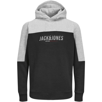 Textil Rapaz Sweats Jack & Jones 12212299 JJEDAN BLOCKING SWEAT HOOD NOOS JNR BLACK Preto