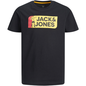 Textil Rapaz T-Shirt mangas curtas Jack & Jones 12227150 JCOTREAM FOOTBALL  TEE SS CREW NECK JNR BLACK Preto
