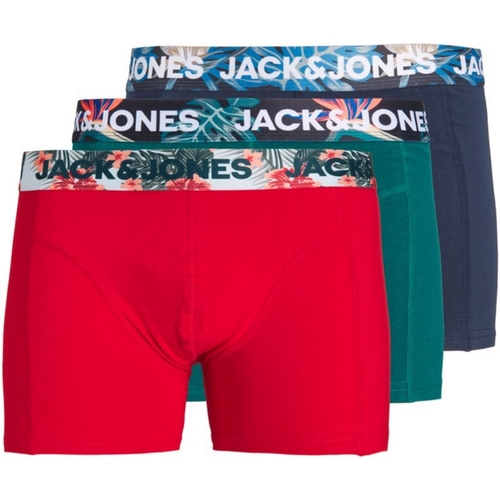 Roupa de interior Rapaz Boxer Jack & Jones 12224906 JACFLOWER WB TRUNKS 3 PACK JNR TRUE RED Multicolor