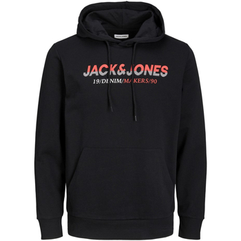 Textil Homem Sweats Jack & Jones 12222892 JJWORK SWEAT HOOD BLACK Preto