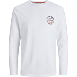 Textil Rapaz T-shirt mangas compridas logo-check short-sleeve shirt 12237098 JJMIKK TEE LS CREW NECK JNR WHITE Branco
