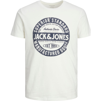 Textil Rapaz T-Shirt GOONS mangas curtas Jack & Jones 12237363 JJEJEANS TEE SS O-NECK 23/24 SNJNR CLOUD DANCER Branco