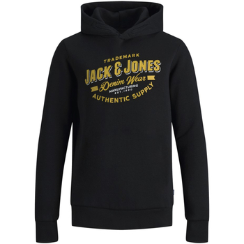 Textil Rapaz Sweats Jack & Jones 12246417 JWHLOGO SWEAT HOOD 2 COL 22/23 JNR BLACK Preto