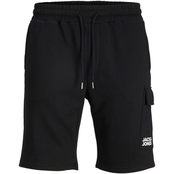 Textil Homem Shorts / Bermudas Jack & Jones 12225165 JPSTATLAS CARGO SWEAT SHORTS BLACK Preto
