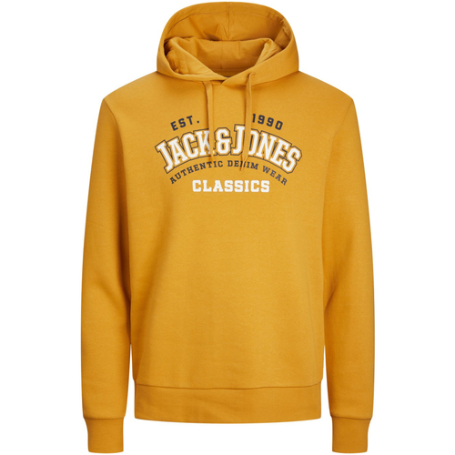 Textil Homem Sweats Jack & Jones 12233597 JJELOGO SWEAT HOOD 2 COL 23/24 NOOS HONEY GOLD Amarelo