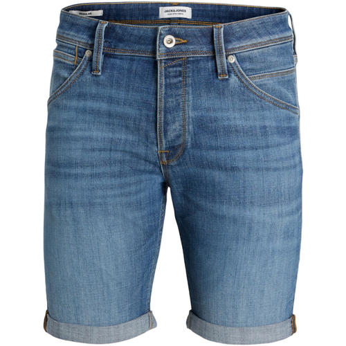 Textil Homem mini Shorts / Bermudas madewell the oversized trucker jean jacket in lunar wash 12226230 JJIRICK JJFOX mini Shorts GE 238 SN BLUE DENIM Azul