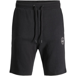 Textil Homem Shorts / Bermudas Jack & Jones 12229945 JPSTSHARK SWEAT SHORTS AT PLS BLACK Preto