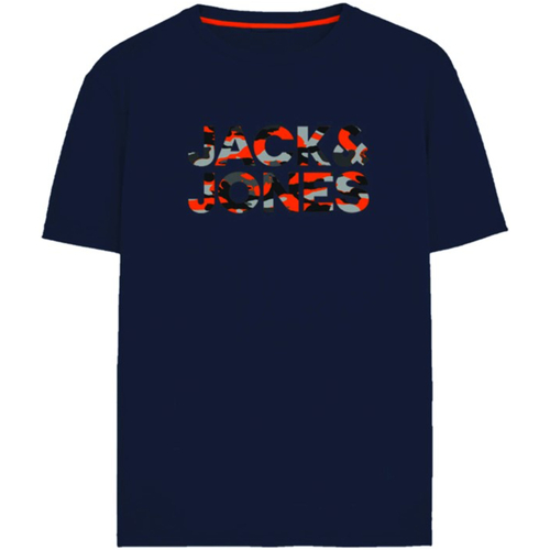 Textil Rapaz T-Shirt mangas curtas Jack & Jones 12237106 JJMILES TEE SS CREW NECK JNR NAVY BLAZER Azul
