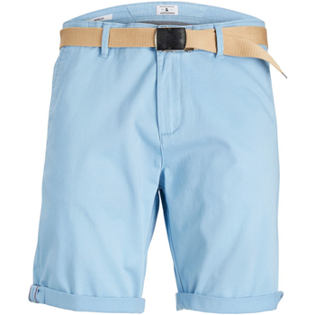 Textil Homem Shorts / Bermudas Jack & Jones 12173470 JPSTBOWIE JJCHINO SHORTS SA W. BELT DUSK BLUE Azul