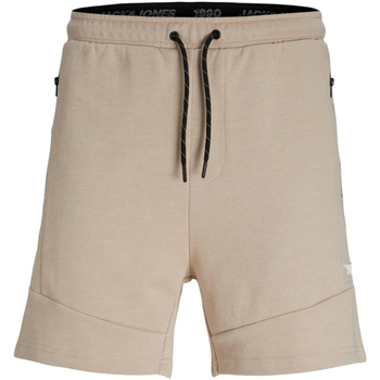 Textil Homem Shorts / Bermudas Jack & Jones 12186750 JPSTGORDON JJAIR SWEAT SHORTS BEX SN OXFORD TAN Bege