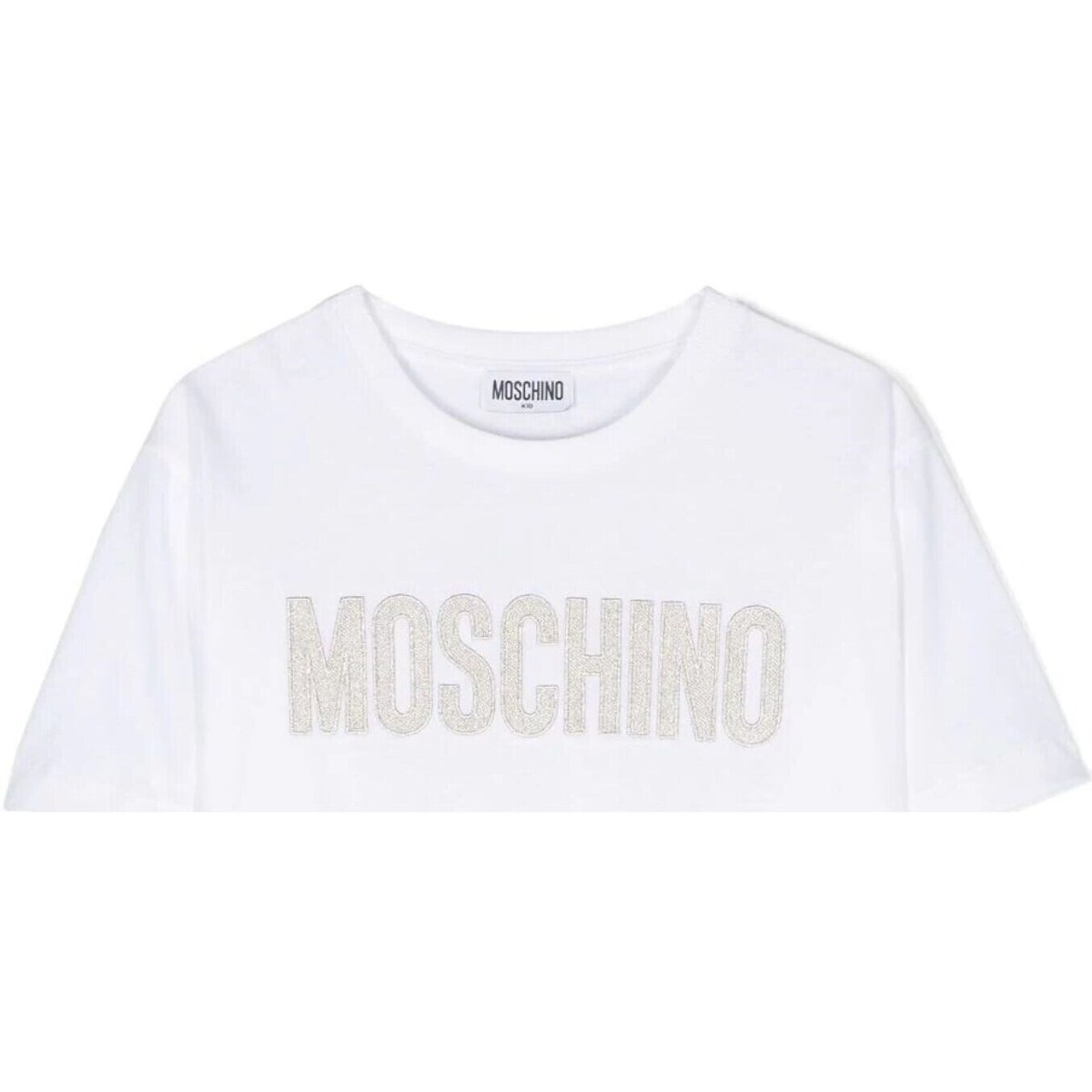 Textil Rapariga T-Shirt mangas curtas Moschino HDM060LAA10 Branco