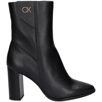 Sapatos Mulher Botas Calvin Klein JEANS Cal HW0HW01750 CUP HEEL ANKLE BOOT Preto