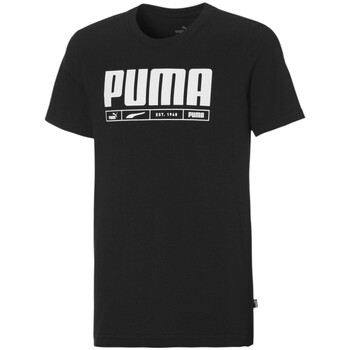 Textil Rapaz T-Shirt mangas curtas Puma asfalto  Preto
