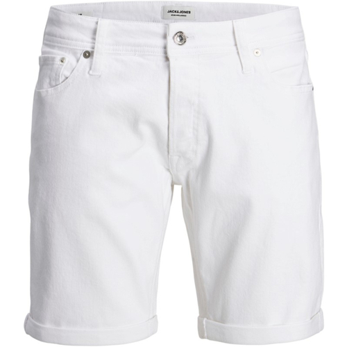 Textil Homem mini Shorts / Bermudas madewell the oversized trucker jean jacket in lunar wash 12223579 JJIRICK JJORIGINAL mini Shorts MF 309 WHITE DENIM Branco