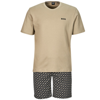 Textil Homem Pijamas / Camisas de dormir BOSS Relax Short Set Bege / Preto