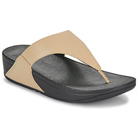 Sapatos Mulher Chinelos FitFlop Lulu Leather Toepost Preto / Bege