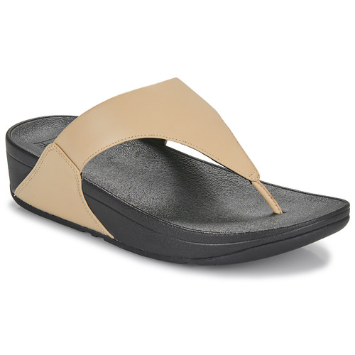 Sapatos Mulher Chinelos FitFlop Lulu Leather Toepost Bege