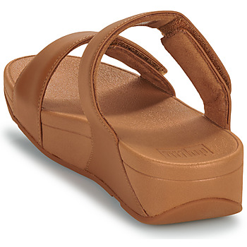 FitFlop Lulu Adjustable Leather Slides Castanho / Camel