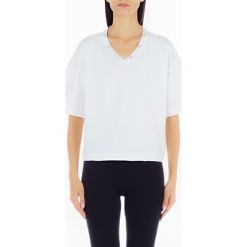 Textil Mulher T-shirts Cropped e Pólos Liu Jo TF3108 J0088-10604 Branco