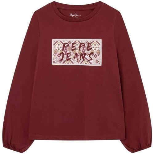 Textil Rapariga T-shirts e Pólos Pepe JEANS LOGO  Vermelho