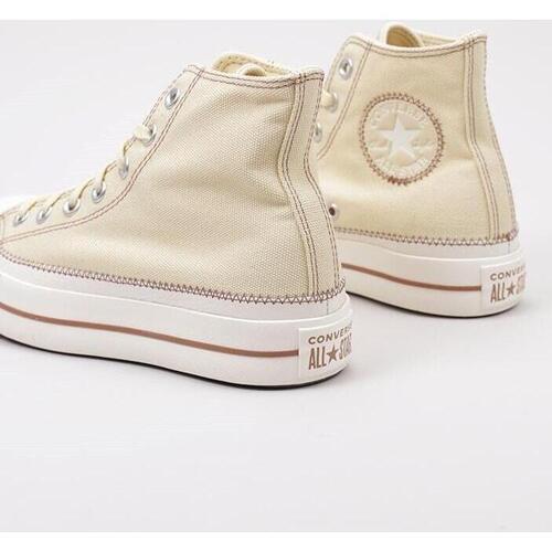 Converse CHUCK TAYLOR ALL STAR LIFT PLATFORM CONTRAST STITCHING Bege