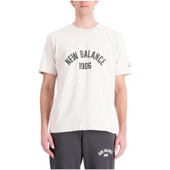 Textil Homem T-shirt 100% Icon New Balance  Bege