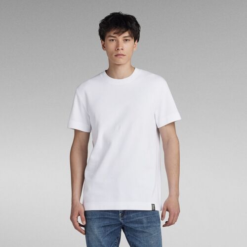 Textil Homem patchwork logo-print 3 4-sleeve T-shirt G-Star Raw D23690 B287 ESSENTIAL PIQUET-110 Branco