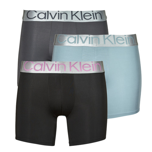 Roupa de interior Homem Boxer Calvin Klein Jeans Essential BOXER BRIEF 3PK X3 Cinza / Cinza / Preto