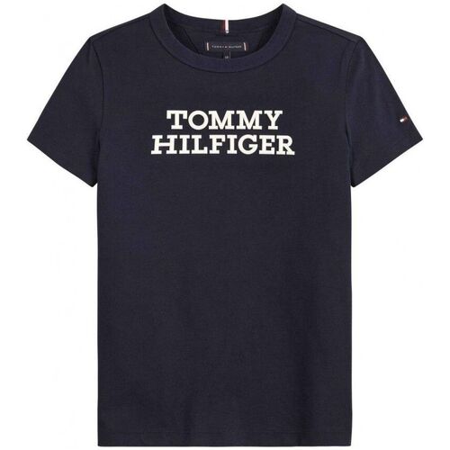 Textil Criança T-shirts e Pólos Tommy Hilfiger KB0KB08555 LOGO TEE-DESERT SKY Azul