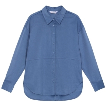 Textil Mulher Оригінал the north face худі zip hoodie толстовка на блискавці Compania Fantastica COMPAÑIA FANTÁSTICA Camisa 11057 - Blue Azul