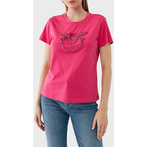 Textil Mulher T-shirts e Pólos Pinko QUENTIN 100535 A15D-N17 Rosa