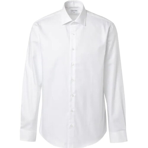 Textil Homem Camisas mangas comprida Calvin Klein Jeans PIERCE K10K108427 Branco
