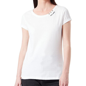 Textil Mulher T-Shirt mangas curtas Pepe strap-detail jeans  Branco