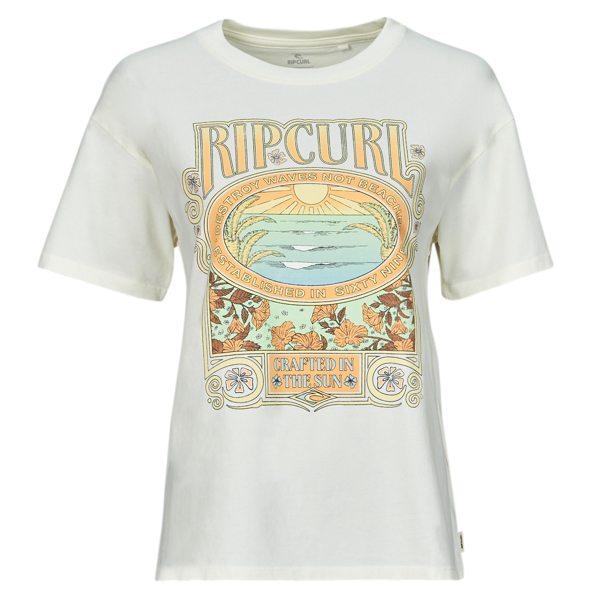 Textil Mulher T-Shirt mangas curtas Rip Curl LONG DAYS RELAXED TEE Bege