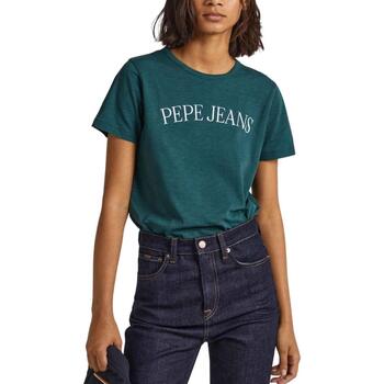 Textil Mulher T-shirts e Pólos Pepe strap-detail jeans  Verde