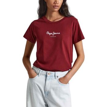 Textil Mulher T-shirts e Pólos Pepe strap-detail jeans  Vermelho