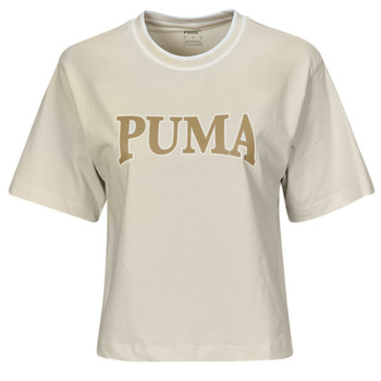 Textil Mulher T-Shirt mangas curtas Puma Dark Puma Dark SQUAD GRAPHIC TEE Bege