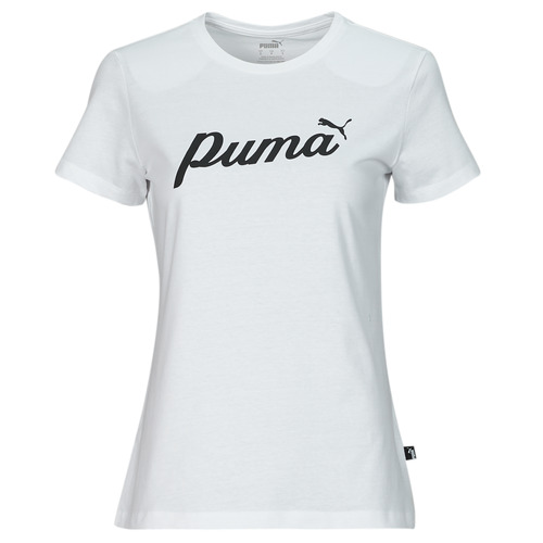 Textil Mulher T-Shirt mangas curtas Puma Calcio ESS+ BLOSSOM SCRIPT TEE Branco