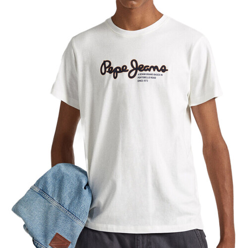 Textil Homem Versace high-neck cap-sleeve flared dress Pepe jeans  Branco